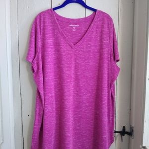 Woman Within Pink Marled V-neck Tunic size 22-24